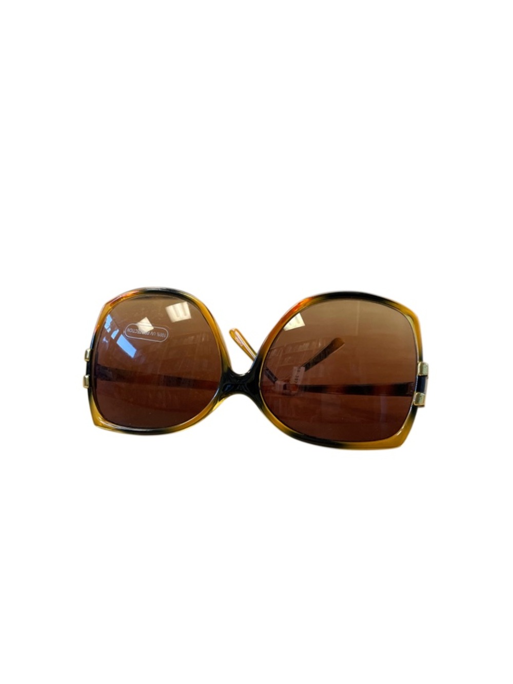 NWT Oversized Tortoiseshell Sunglasses with Goldtone Detail
